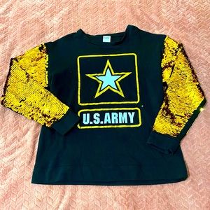 Oversized Sequin PINK US Army Sweatshirt